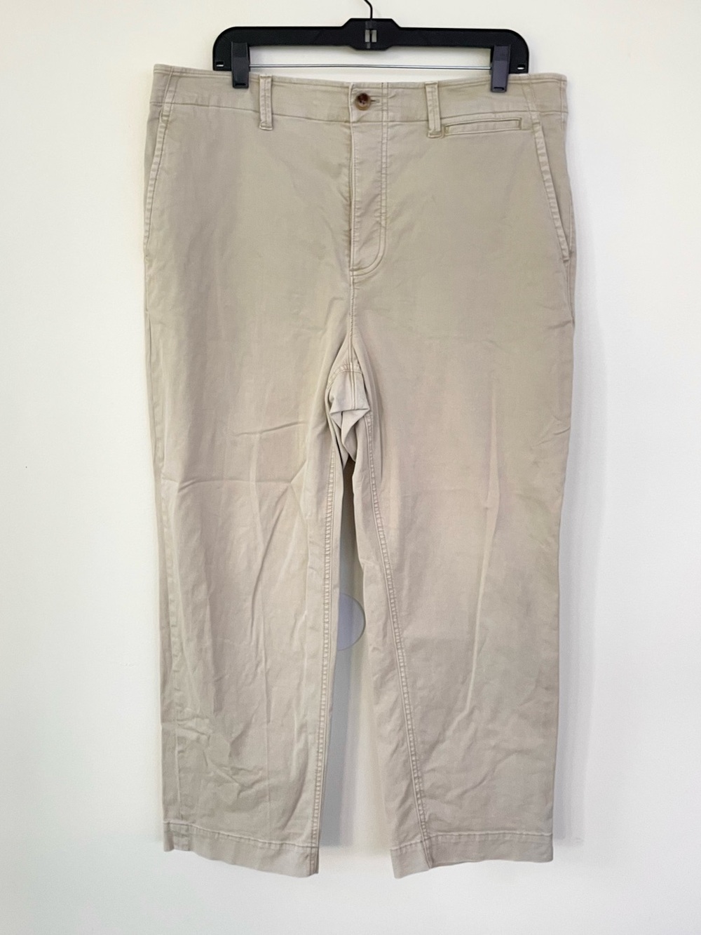 EVERLANE Cotton Twill Straight Leg Cropped Chino Pant Khaki Tan sz 16 Minimalist